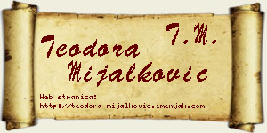 Teodora Mijalković vizit kartica
